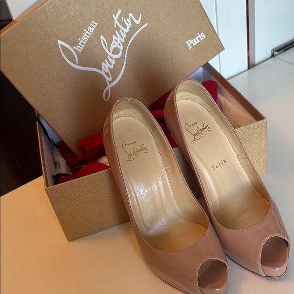Christian Louboutin New prive 120 mm platform pumps Color Tan size 37 - Picture 10 of 15